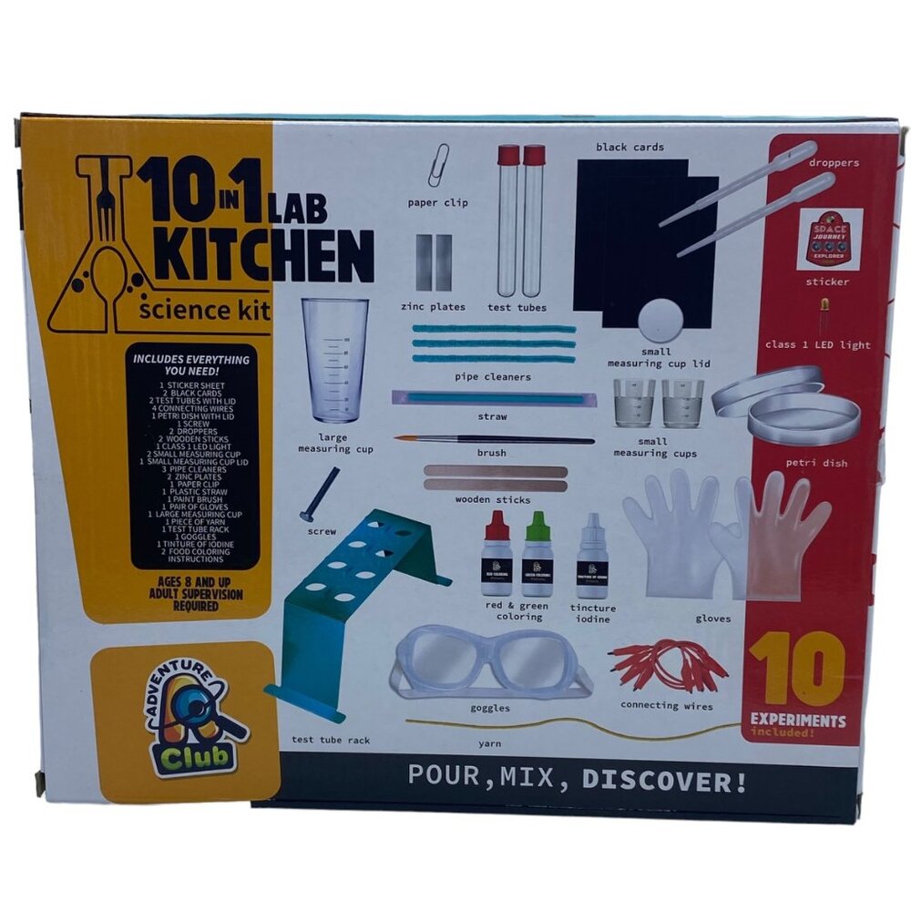 101 In 1‎ Lab Kitchen Science Kit By Adventure Club 10 Experiments S.T.E.M NEW